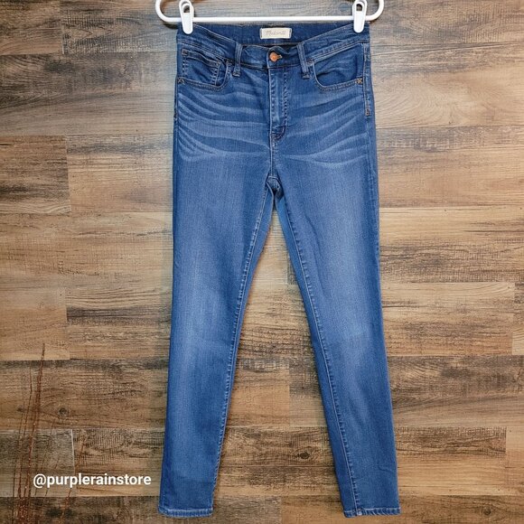 Madewell Jeans 28 Roadtripper Skinny Mid Rise Tummy Control Orson Wash H5804 - Picture 1 of 13
